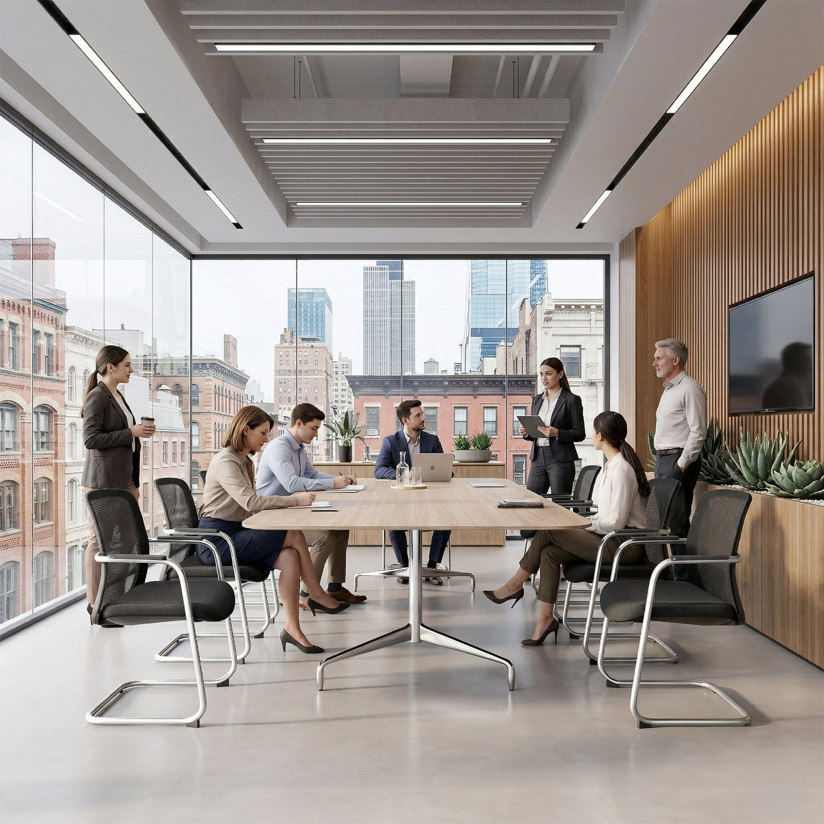 KYRA Cantilever Chair | Fixed Armrests, Black - 2 Lightbox Main Image