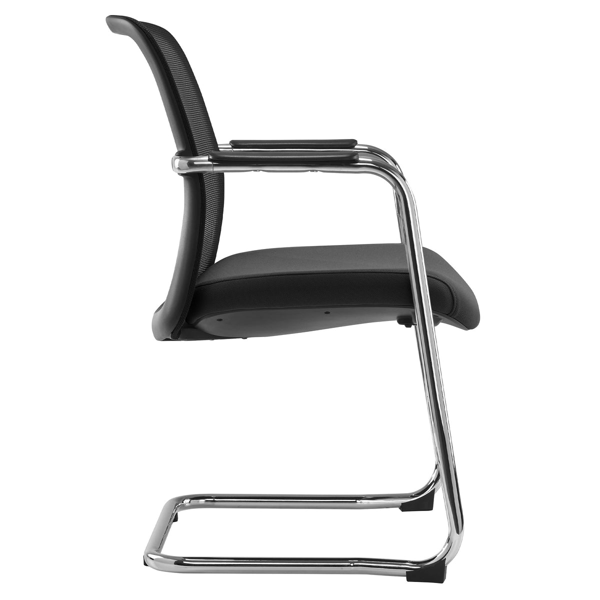 KYRA Cantilever Chair | Fixed Armrests, Black - 3 Lightbox Main Image