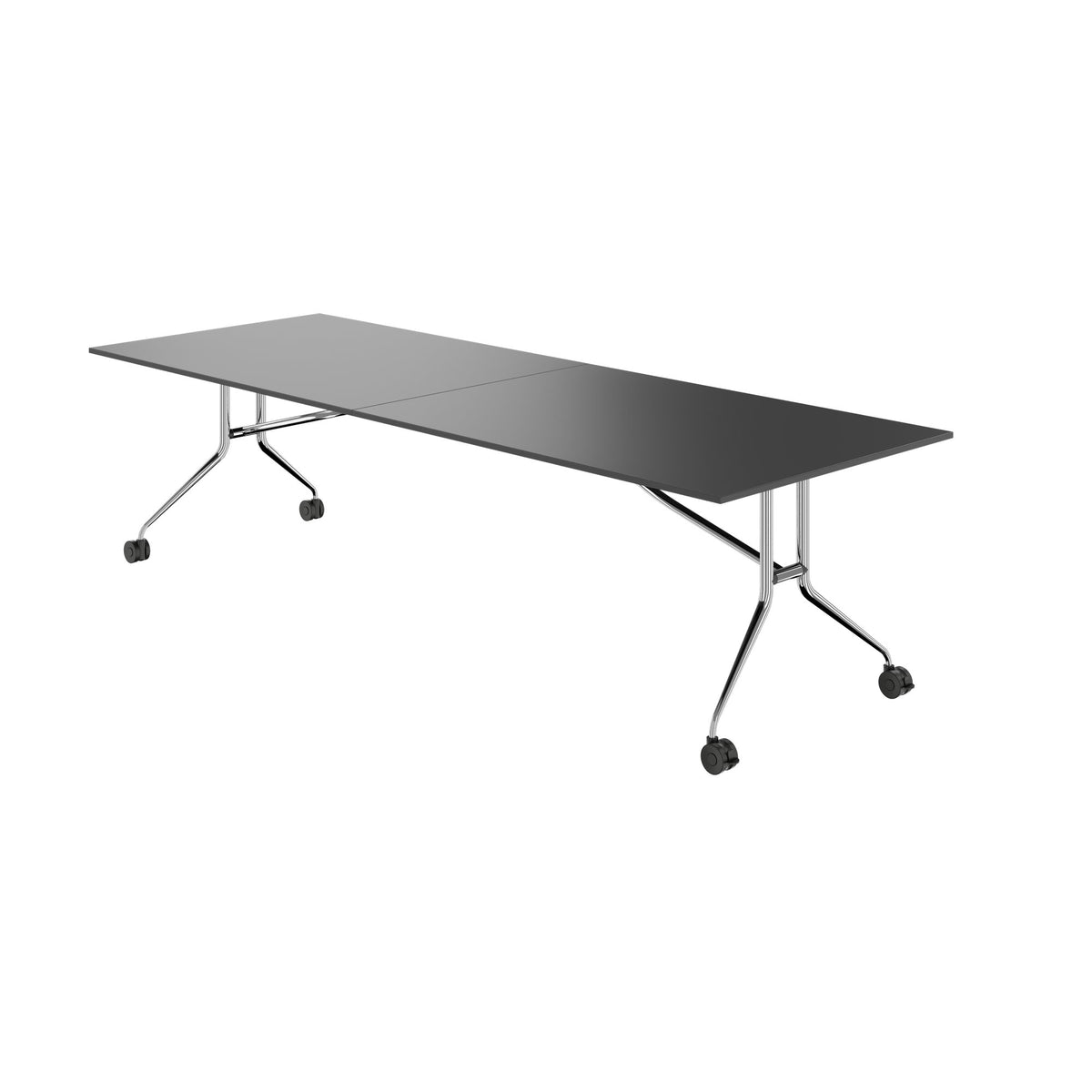 MARA - ARGO LIBRO Table pliante | 2800 x 1000 mm (8 - 10 personnes), à roulettes, pliable, anthracite  - 4 Lightbox Main Image
