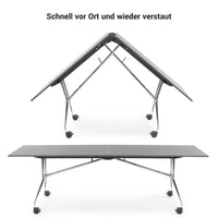 MARA ARGO LIBRO table pliante | 2400 - 2800 x 1000 mm (8 - 10 personnes), enroulable, pliable, anthracite