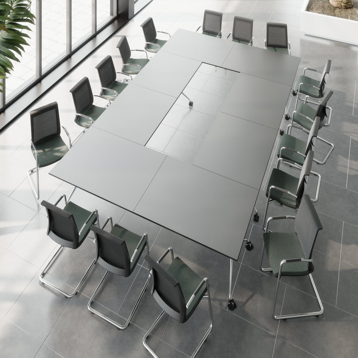 MARA ARGO LIBRO table pliante | 2400 - 2800 x 1000 mm (8 - 10 personnes), enroulable, pliable, anthracite