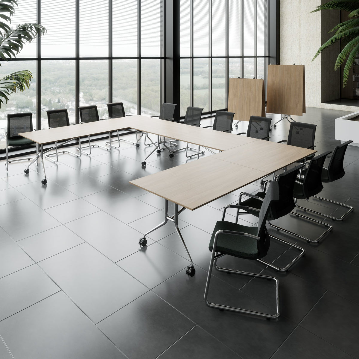 MARA - ARGO LIBRO Klapptisch | 2800 x 1000 mm (8 - 10 Personen), rollbar, faltbar, Bernsteineiche - 4 Lightbox Main Image