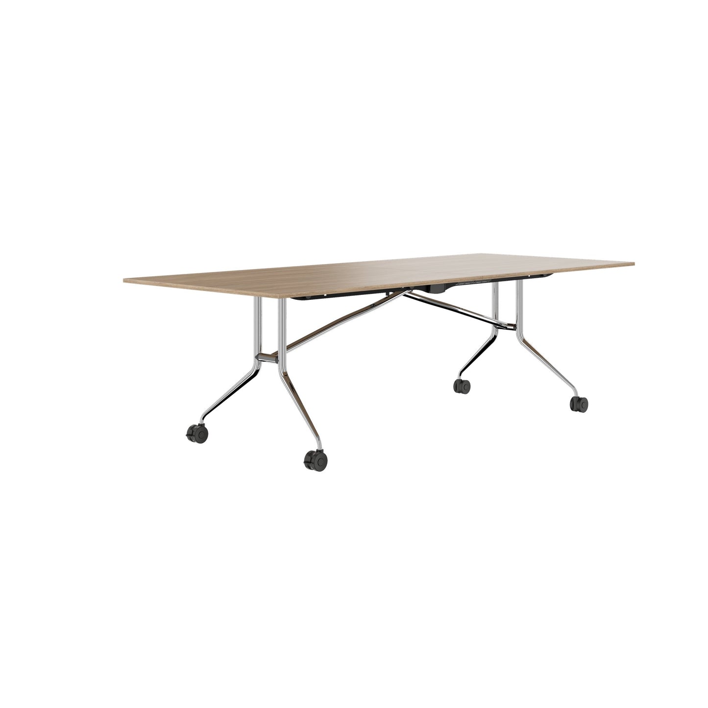 MARA ARGO LIBRO Klapptisch | 2400 - 2800 x 1000 mm (8 - 10 Personen), rollbar, faltbar, Bernsteineiche