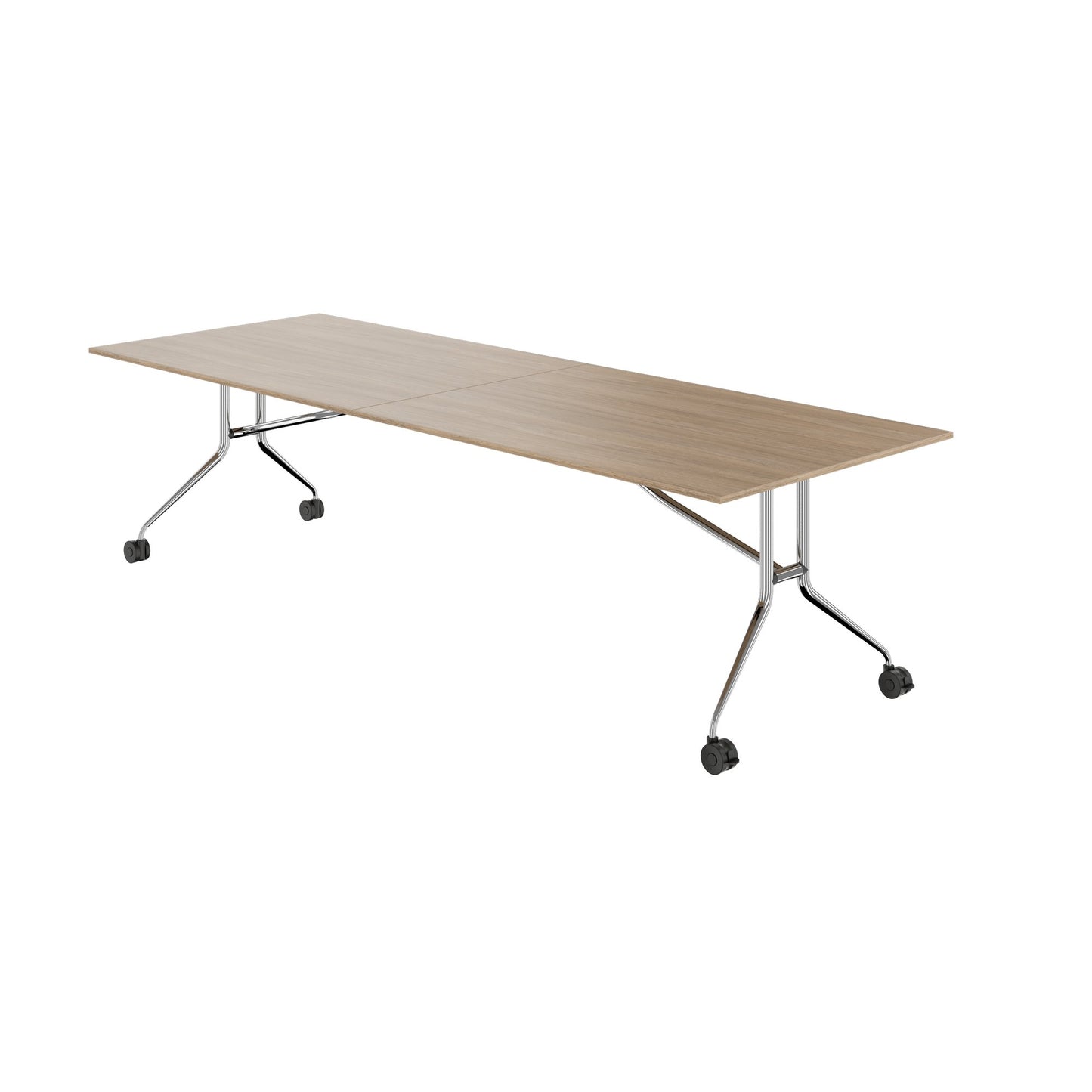 MARA ARGO LIBRO Klapptisch | 2400 - 2800 x 1000 mm (8 - 10 Personen), rollbar, faltbar, Bernsteineiche