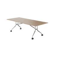 MARA ARGO LIBRO Klapptisch | 2400 - 2800 x 1000 mm (8 - 10 Personen), rollbar, faltbar, Bernsteineiche