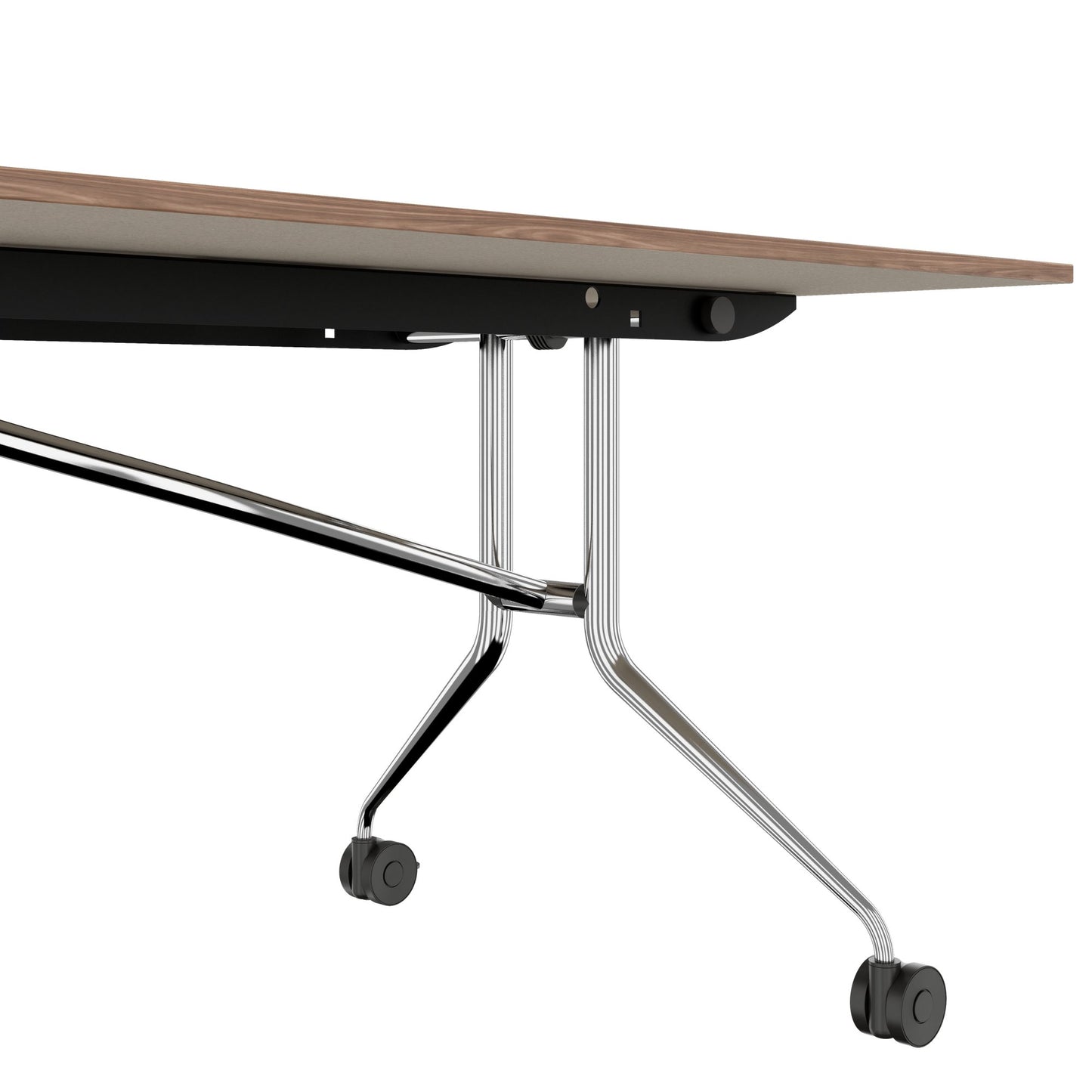 MARA - ARGO LIBRO Klapptisch | 2400 - 2800 x 1000 mm (8 - 10 Personen), rollbar, faltbar, Echtholz-Furnier Nussbaum