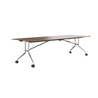 MARA ARGO LIBRO folding table | 2400 - 2800 x 1000 mm (8 - 10 people), rollable, foldable, real wood veneer walnut