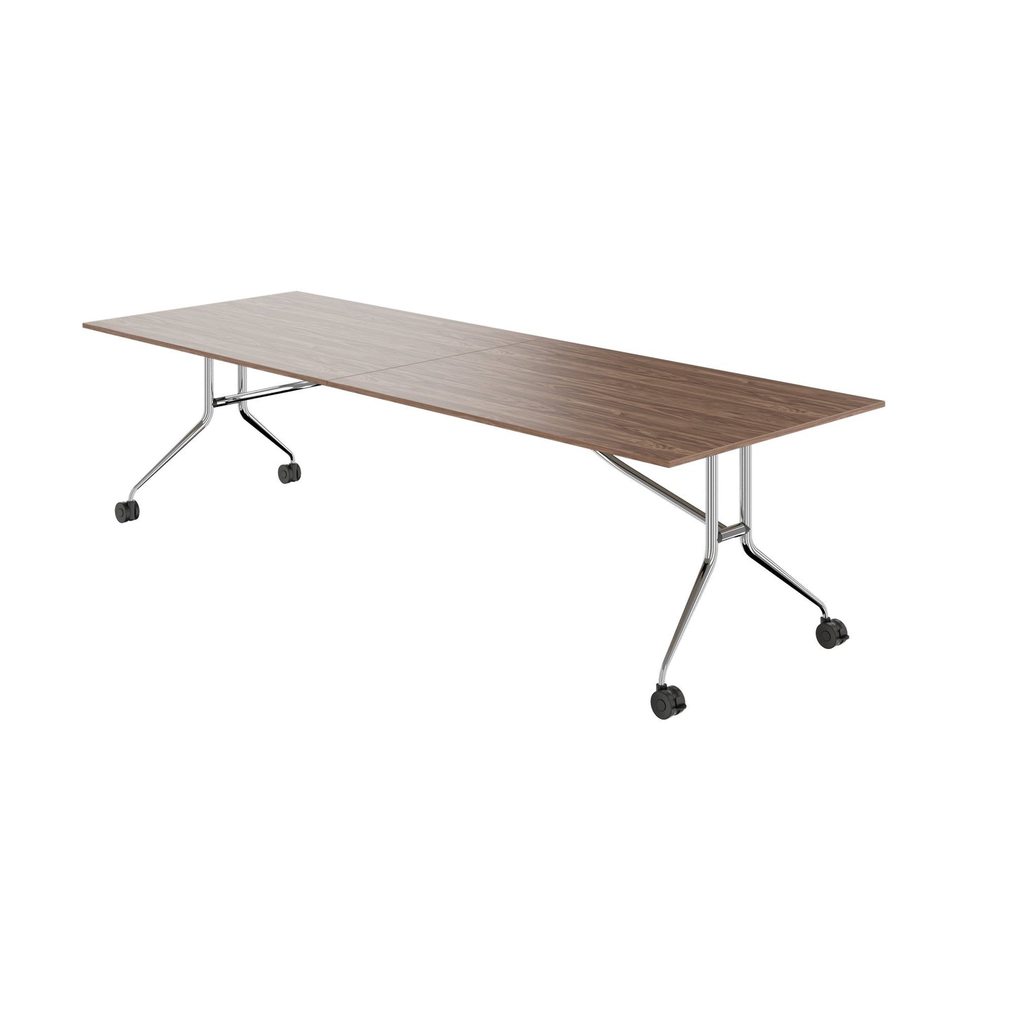 MARA ARGO LIBRO folding table | 2400 - 2800 x 1000 mm (8 - 10 people), rollable, foldable, real wood veneer walnut