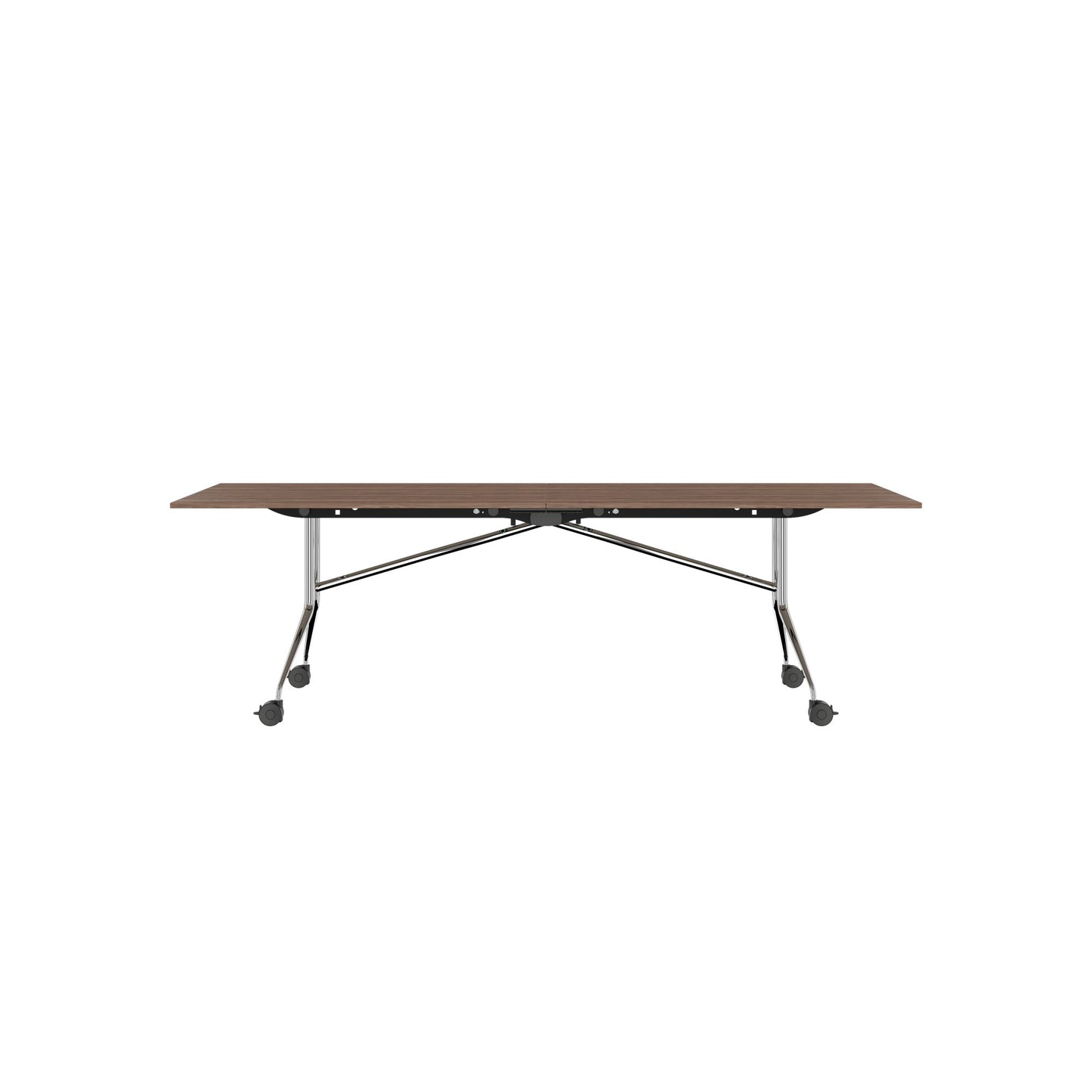 MARA ARGO LIBRO folding table | 2400 - 2800 x 1000 mm (8 - 10 people), rollable, foldable, real wood veneer walnut