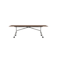 MARA ARGO LIBRO folding table | 2400 - 2800 x 1000 mm (8 - 10 people), rollable, foldable, real wood veneer walnut