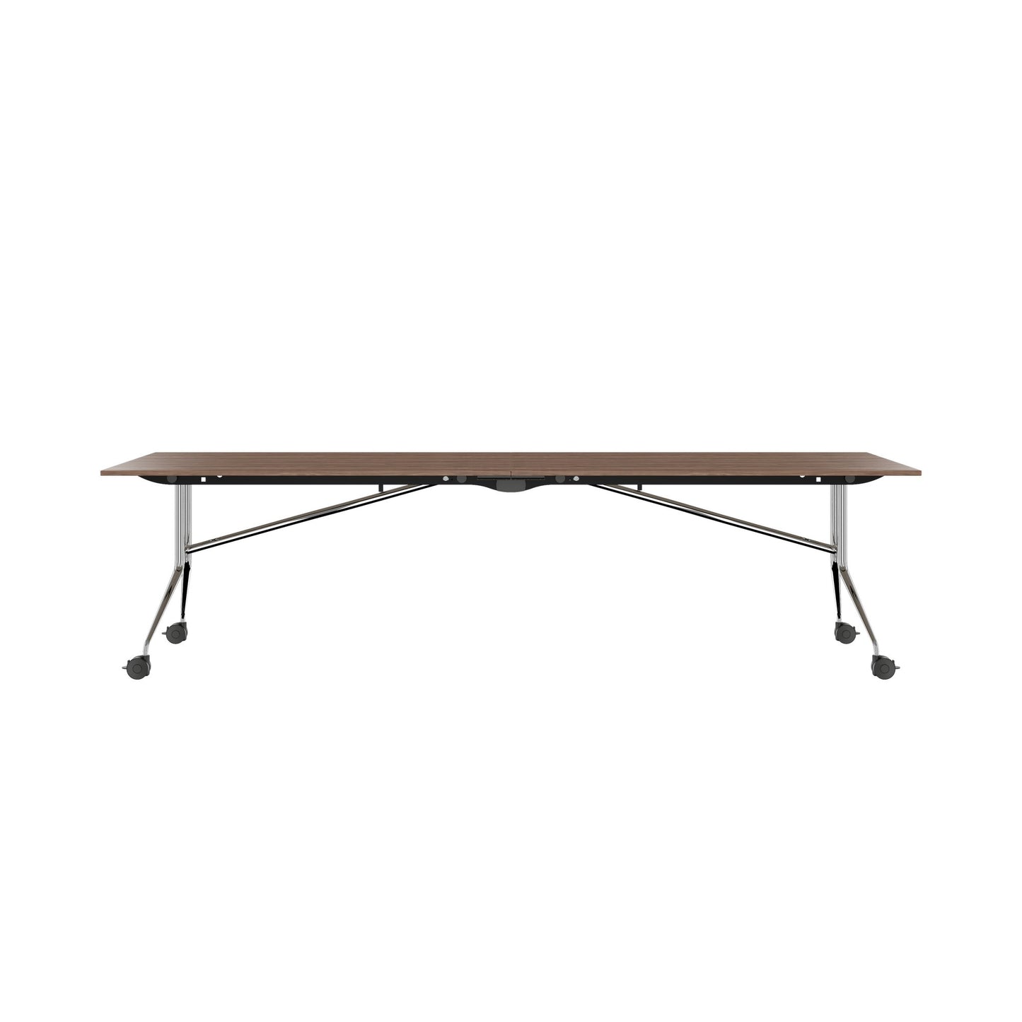 MARA ARGO LIBRO folding table | 2400 - 2800 x 1000 mm (8 - 10 people), rollable, foldable, real wood veneer walnut