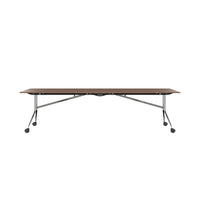 MARA ARGO LIBRO folding table | 2400 - 2800 x 1000 mm (8 - 10 people), rollable, foldable, real wood veneer walnut