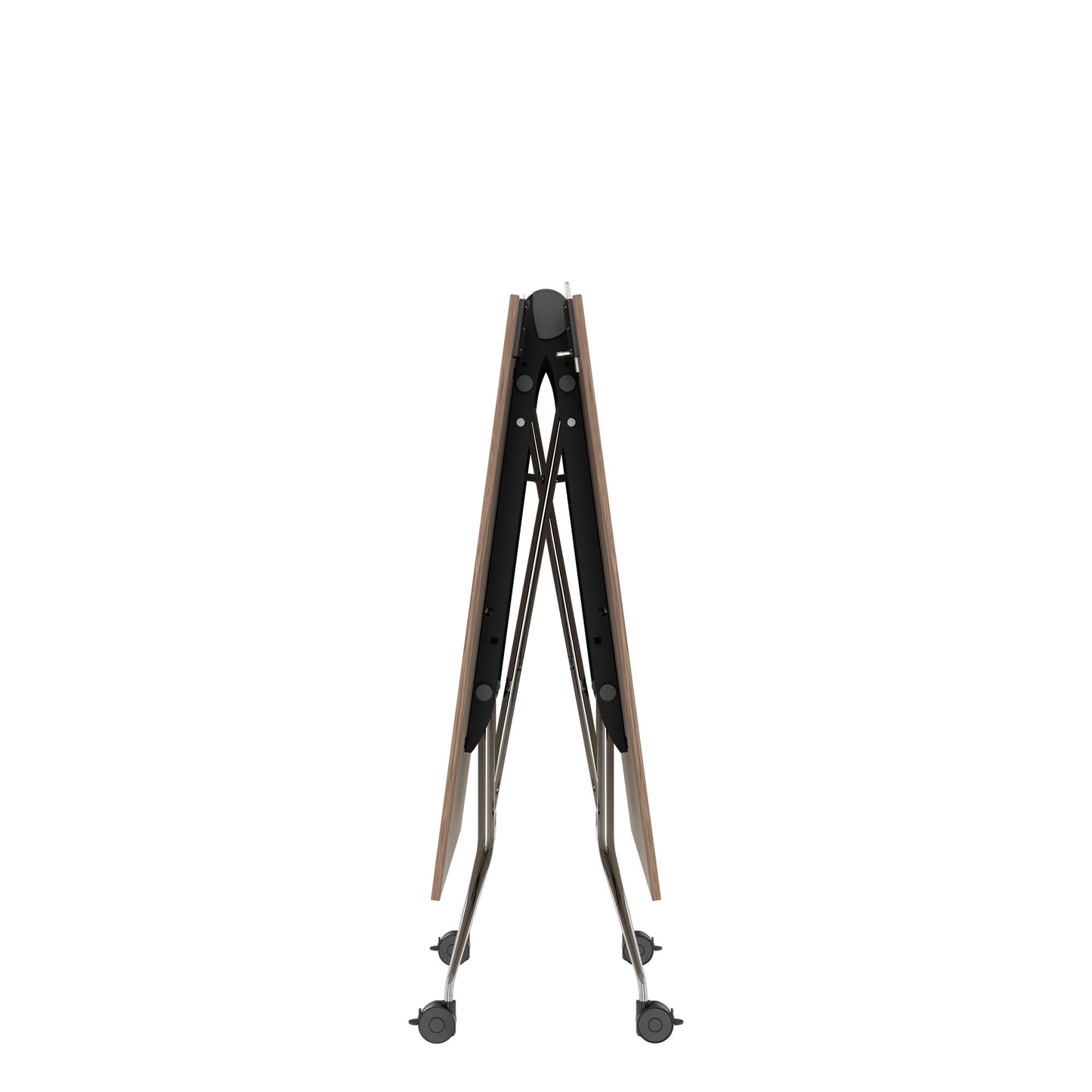 MARA - ARGO LIBRO Klapptisch | 2400 - 2800 x 1000 mm (8 - 10 Personen), rollbar, faltbar, Echtholz-Furnier Nussbaum