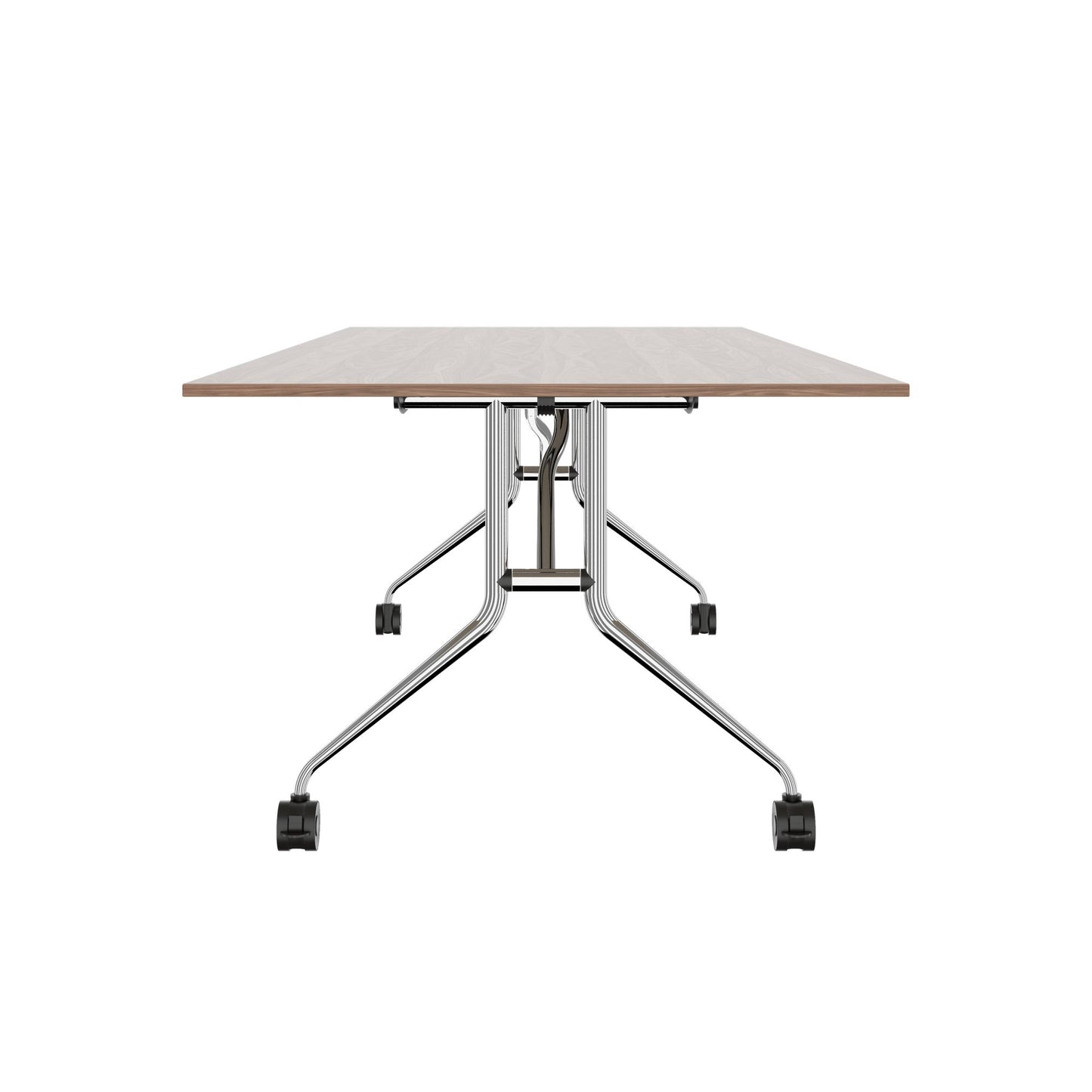 MARA - ARGO LIBRO Klapptisch | 2400 - 2800 x 1000 mm (8 - 10 Personen), rollbar, faltbar, Echtholz-Furnier Nussbaum