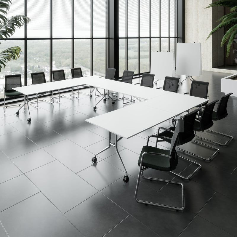 MARA - ARGO LIBRO Folding table | 2800 x 1000 mm (8 - 10 people), on castors, foldable, White  - 1 Main Image