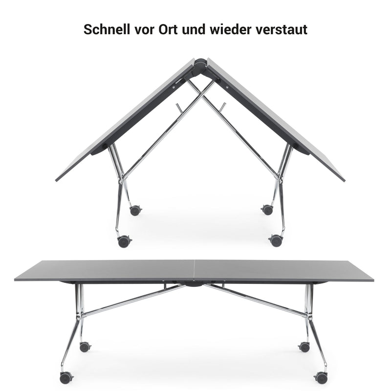 MARA - ARGO LIBRO Folding table | 2800 x 1000 mm (8 - 10 people), on castors, foldable, White  - 11 Main Image
