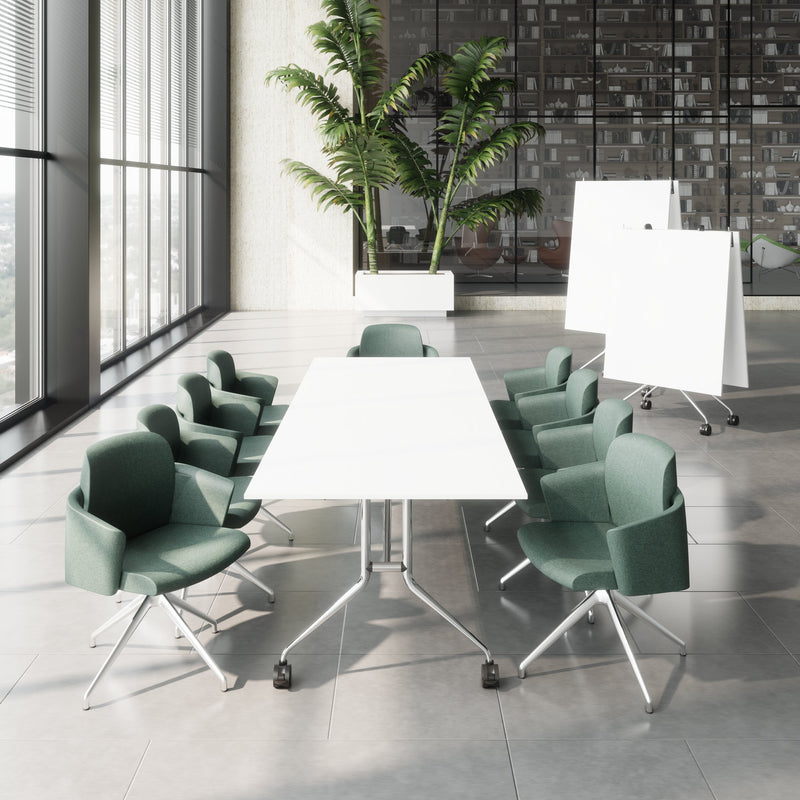 MARA - ARGO LIBRO Folding table | 2800 x 1000 mm (8 - 10 people), on castors, foldable, White  - 5 Main Image