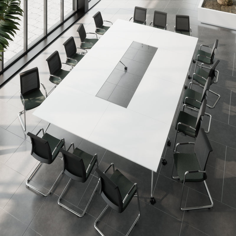 MARA - ARGO LIBRO Folding table | 2800 x 1000 mm (8 - 10 people), on castors, foldable, White  - 3 Main Image