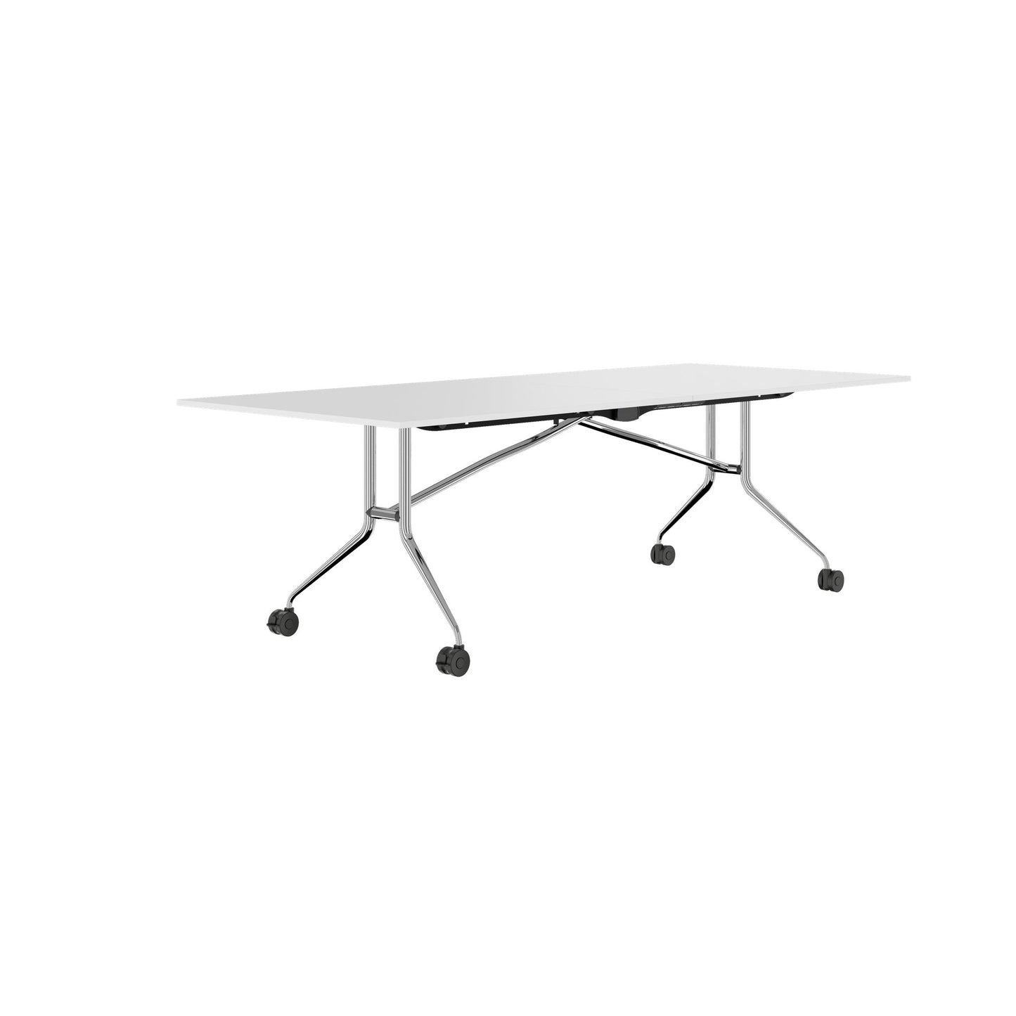 MARA ARGO LIBRO Klapptisch | 2400 - 2800 x 1000 mm (8 - 10 Personen), rollbar, faltbar, Weiß