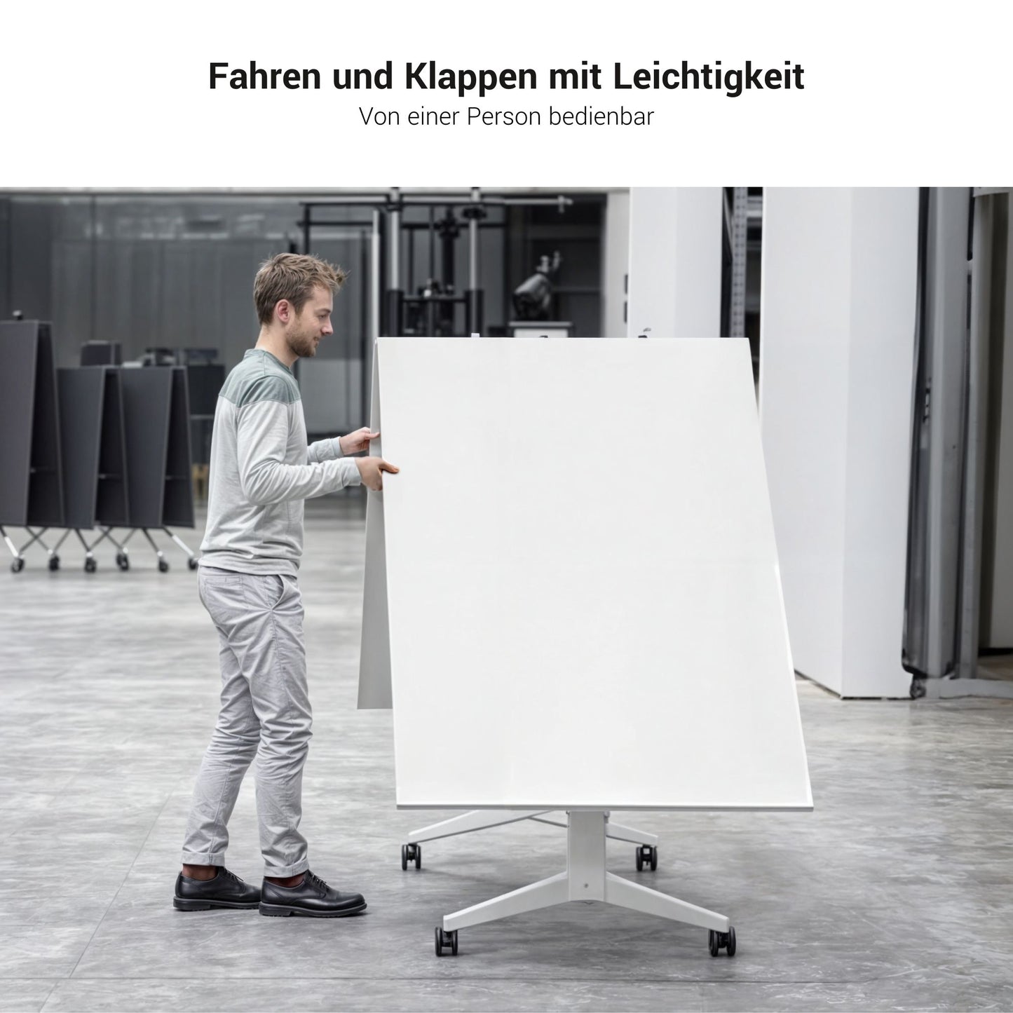 MARA TIMMY LIBRO Konferenztisch | 3200 x 1200 mm (10 - 14 Personen), rollbar, faltbar, Anthrazit