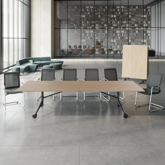 MARA TIMMY LIBRO conference table | 3200 x 1200 mm (10 - 14 people), rollable, foldable, amber oak