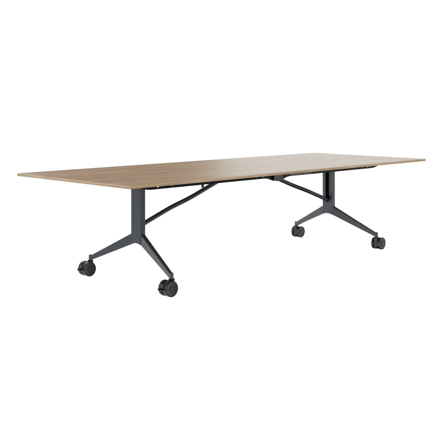 MARA TIMMY LIBRO Konferenztisch | 3200 x 1200 mm (10 - 14 Personen), rollbar, faltbar, Bernsteineiche