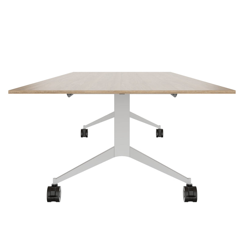 MARA - TIMMY LIBRO Table de conférence | 3200 x 1200 mm (10 à 14 personnes), roulante, pliable, chêne ambré - 5 Main Image