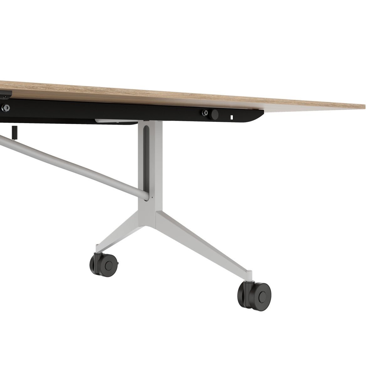 MARA - TIMMY LIBRO Table de conférence | 3200 x 1200 mm (10 à 14 personnes), roulante, pliable, chêne ambré - 11 Lightbox Main Image