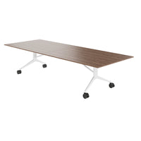 MARA TIMMY LIBRO conference table | 3200 x 1200 mm (10 - 14 people), rollable, foldable, real wood veneer walnut