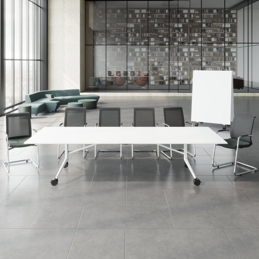 Mara TIMMY LIBRO Tableau de conférence | 3200 x 1200 mm (10 - 14 personnes), roulable, pliable, blanc