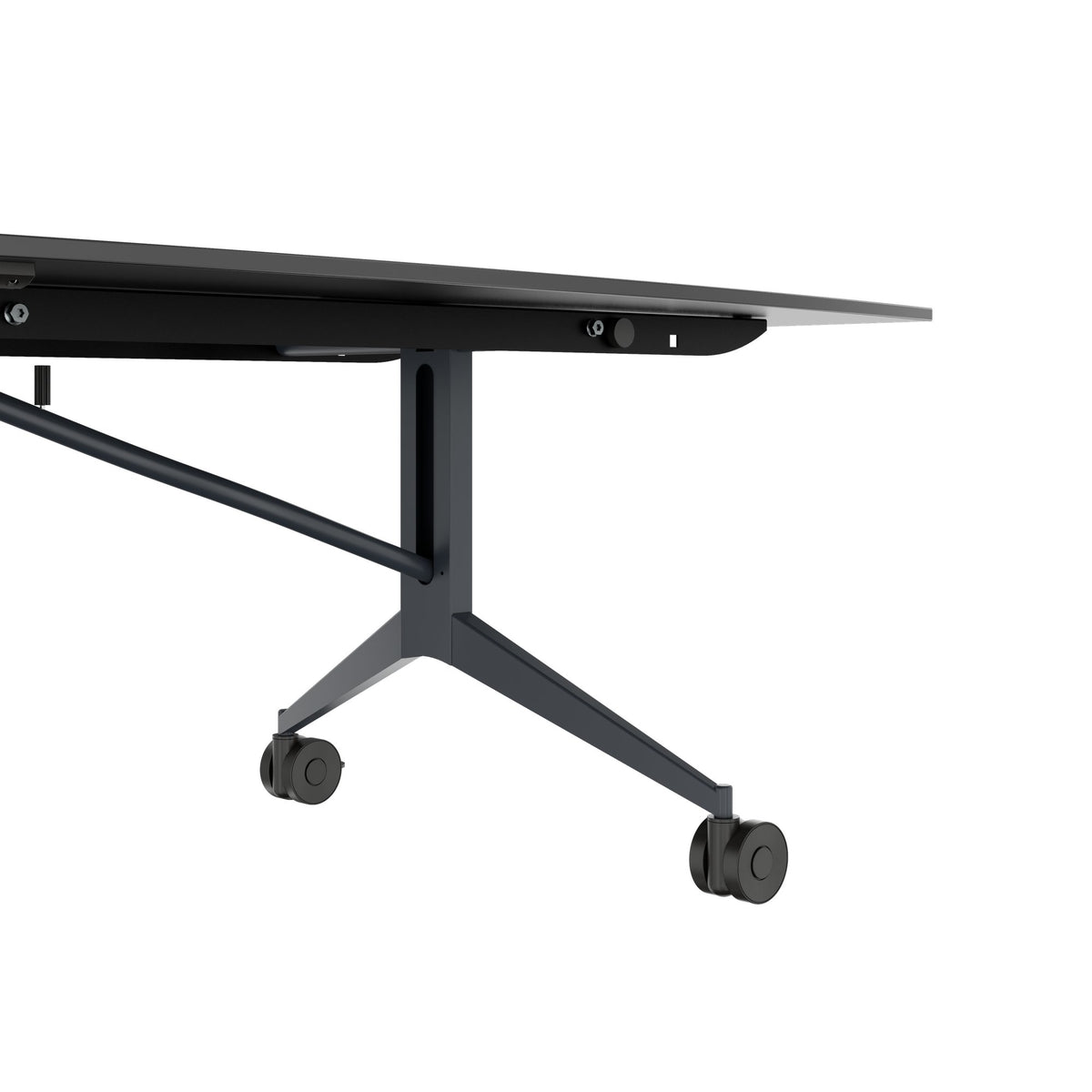 MARA - TIMMY LIBRO Konferenztisch | Bootsform, 3200 x 1200 mm (10 - 14 Personen), rollbar, faltbar, Anthrazit - 12 Lightbox Main Image