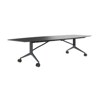 MARA TIMMY Table de conférence LIBRO | Forme bateau, 3200 x 1200 mm (10 - 14 personnes), enroulable, pliable, anthracite