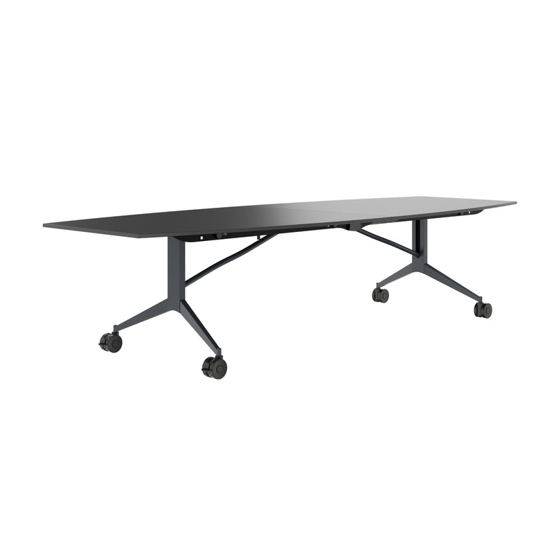 MARA - TIMMY LIBRO Konferenztisch | Bootsform, 3200 x 1200 mm (10 - 14 Personen), rollbar, faltbar, Anthrazit - 5 Main Image