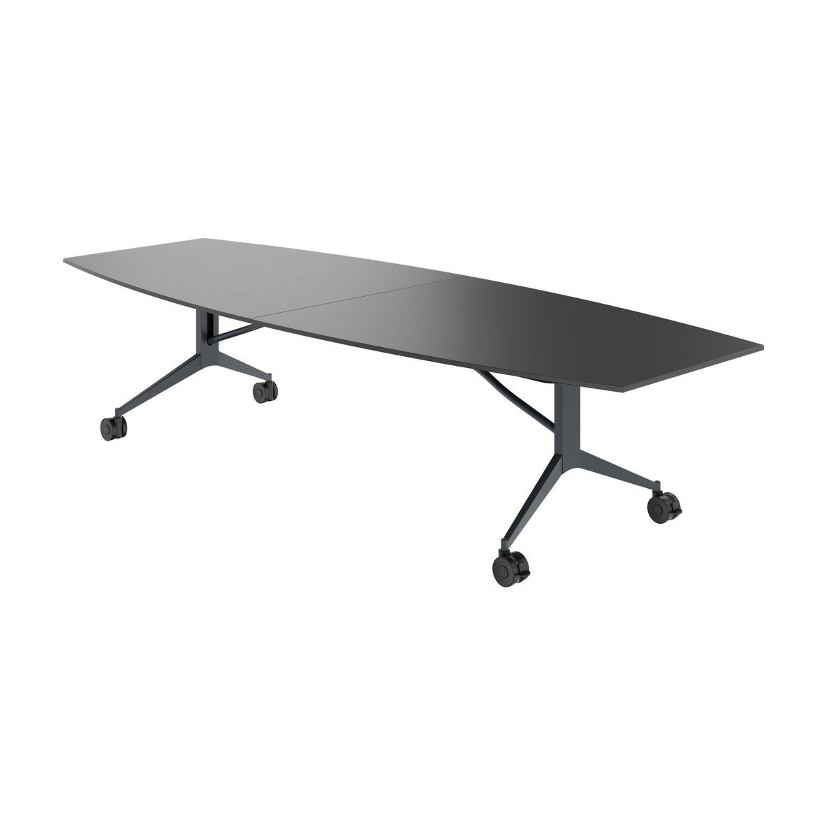 MARA - TIMMY LIBRO Konferenztisch | Bootsform, 3200 x 1200 mm (10 - 14 Personen), rollbar, faltbar, Anthrazit - 7 Lightbox Main Image