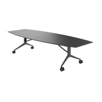 MARA TIMMY Table de conférence LIBRO | Forme bateau, 3200 x 1200 mm (10 - 14 personnes), enroulable, pliable, anthracite