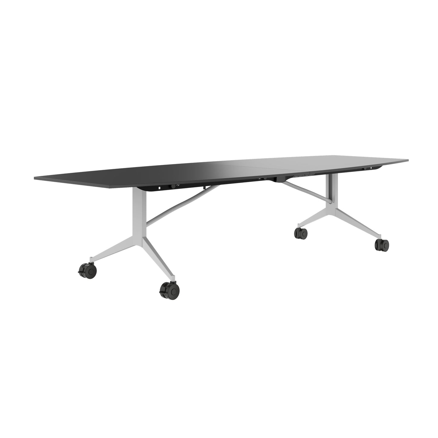 MARA TIMMY Table de conférence LIBRO | Forme bateau, 3200 x 1200 mm (10 - 14 personnes), enroulable, pliable, anthracite