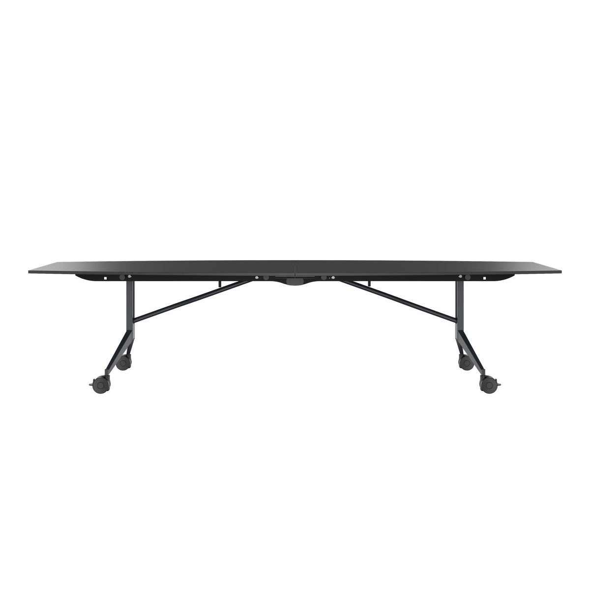 MARA - TIMMY LIBRO Konferenztisch | Bootsform, 3200 x 1200 mm (10 - 14 Personen), rollbar, faltbar, Anthrazit - 6 Lightbox Main Image
