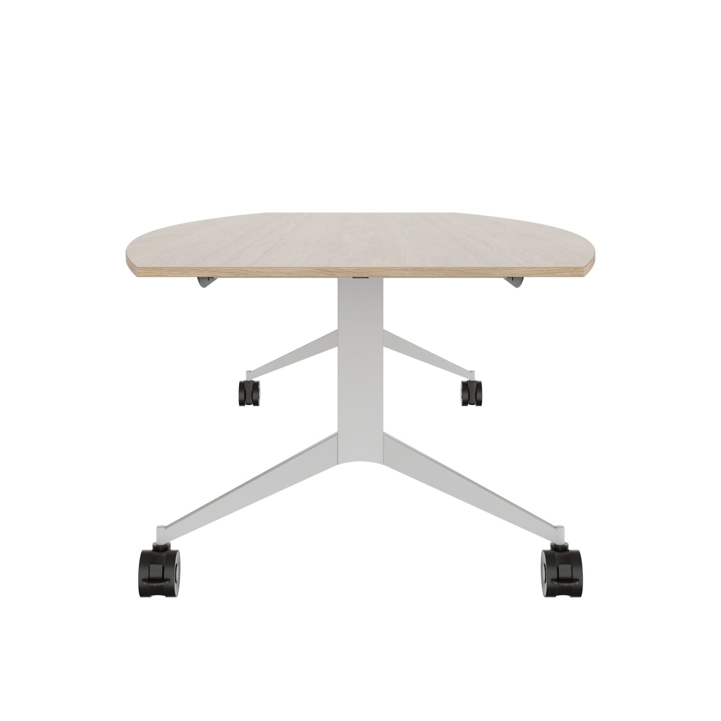 MARA TIMMY Table de conférence LIBRO | Forme bateau, 3200 x 1200 mm (10 - 14 personnes), enroulable, pliable, chêne ambré