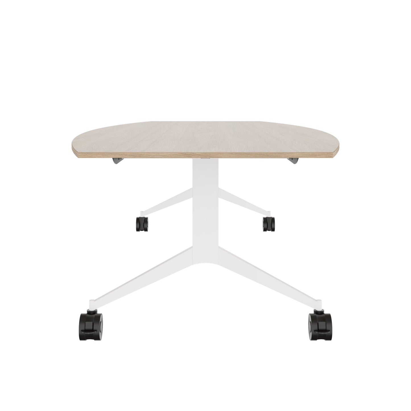 MARA TIMMY Table de conférence LIBRO | Forme bateau, 3200 x 1200 mm (10 - 14 personnes), enroulable, pliable, chêne ambré