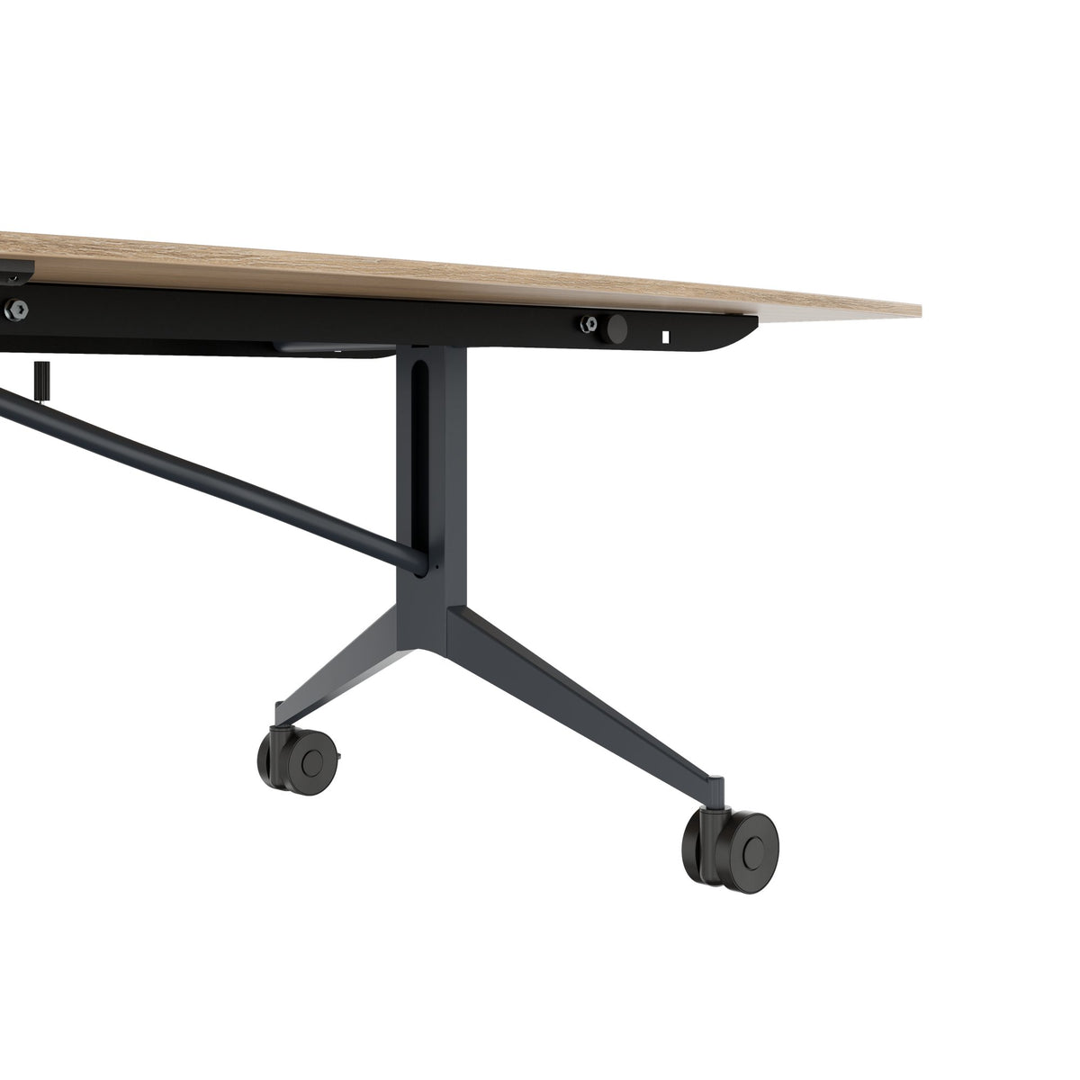 MARA - TIMMY LIBRO Konferenztisch | Bootsform, 3200 x 1200 mm (10 - 14 Personen), rollbar, faltbar, Bernsteineiche - 12 Lightbox Main Image