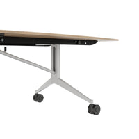 MARA TIMMY Table de conférence LIBRO | Forme bateau, 3200 x 1200 mm (10 - 14 personnes), enroulable, pliable, chêne ambré