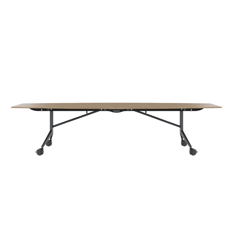 MARA - TIMMY LIBRO Konferenztisch | Bootsform, 3200 x 1200 mm (10 - 14 Personen), rollbar, faltbar, Bernsteineiche - 6 Main Image