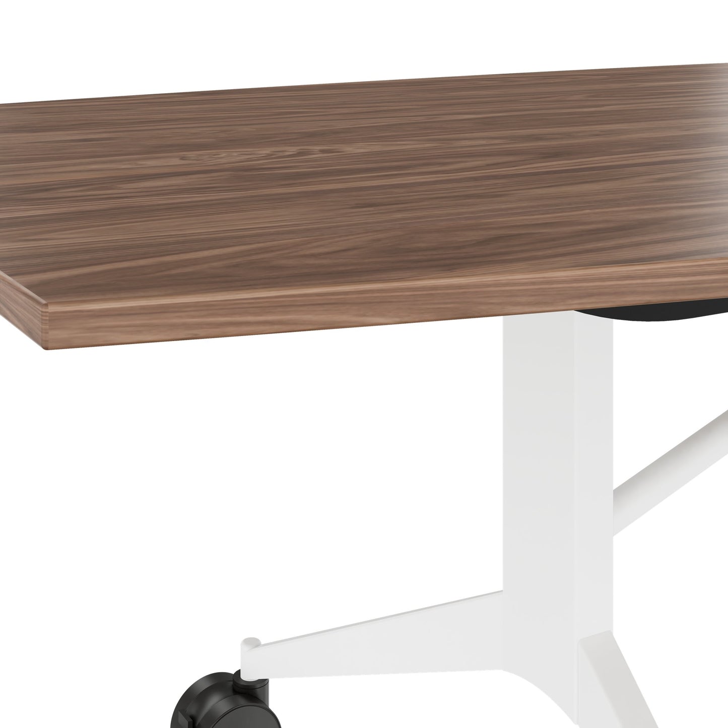 MARA TIMMY Table de conférence LIBRO | Forme bateau, 3200 x 1200 mm (10 - 14 personnes), enroulable, pliable, placage bois véritable noyer