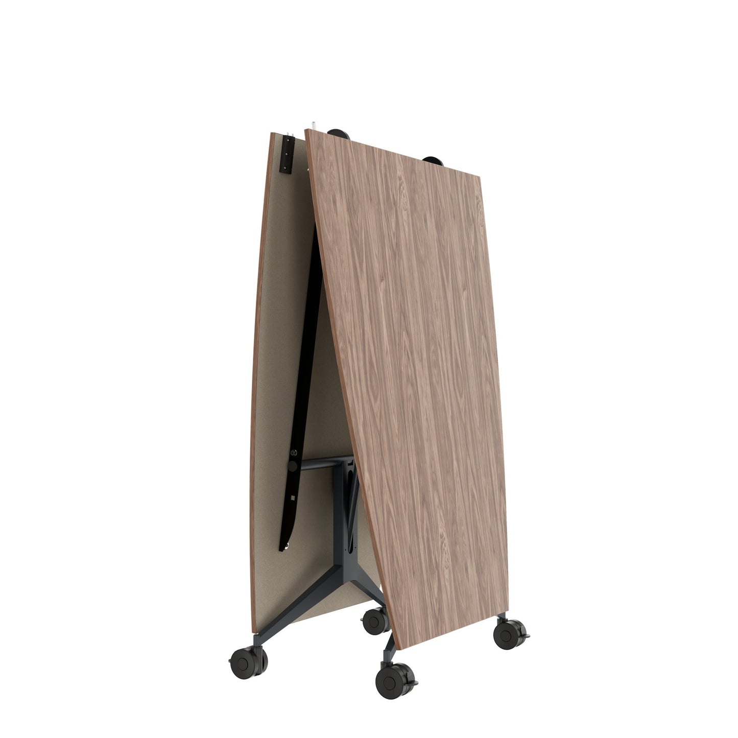MARA TIMMY LIBRO conference table | Boat shape, 3200 x 1200 mm (10 - 14 people), rollable, foldable, real wood veneer walnut