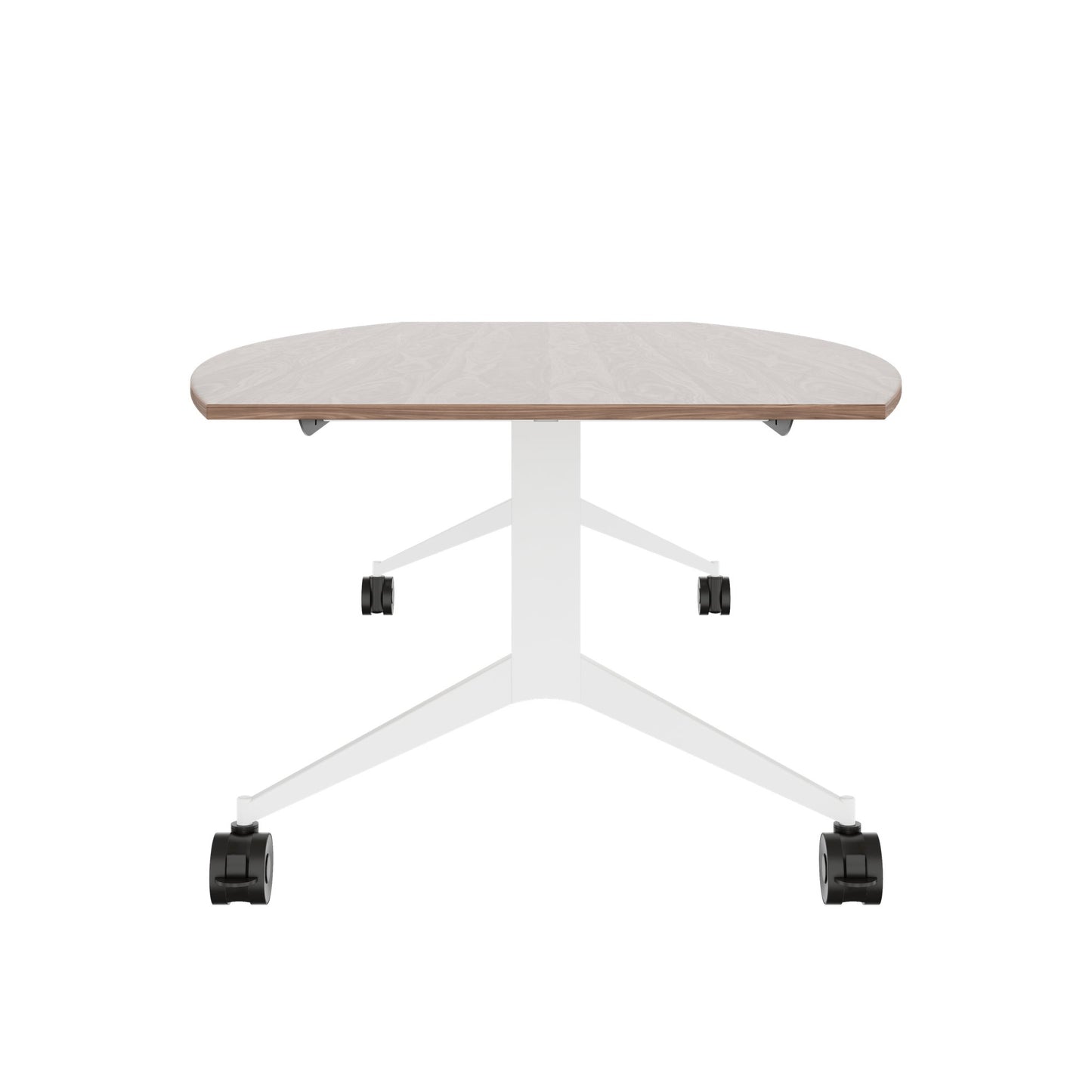 MARA TIMMY Table de conférence LIBRO | Forme bateau, 3200 x 1200 mm (10 - 14 personnes), enroulable, pliable, placage bois véritable noyer