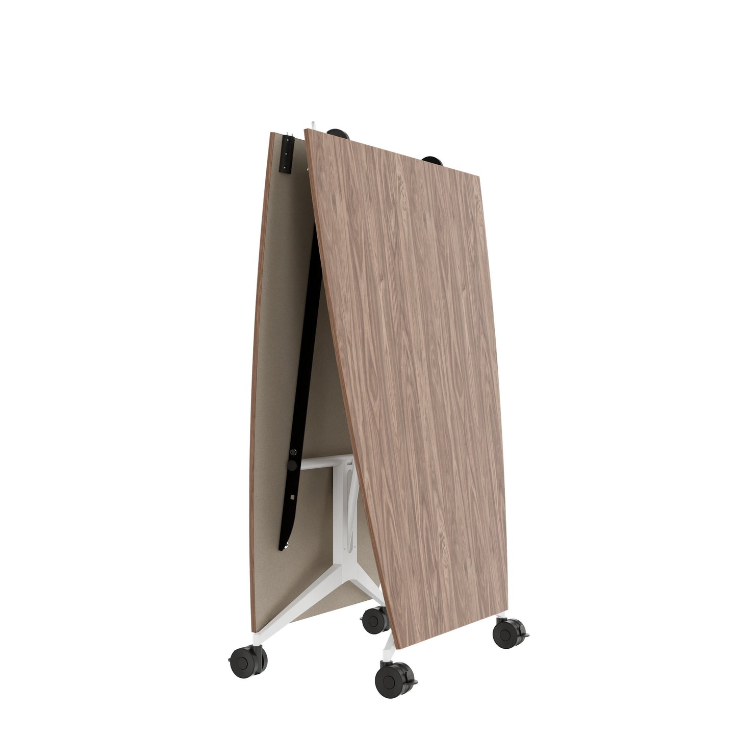 MARA TIMMY LIBRO conference table | Boat shape, 3200 x 1200 mm (10 - 14 people), rollable, foldable, real wood veneer walnut