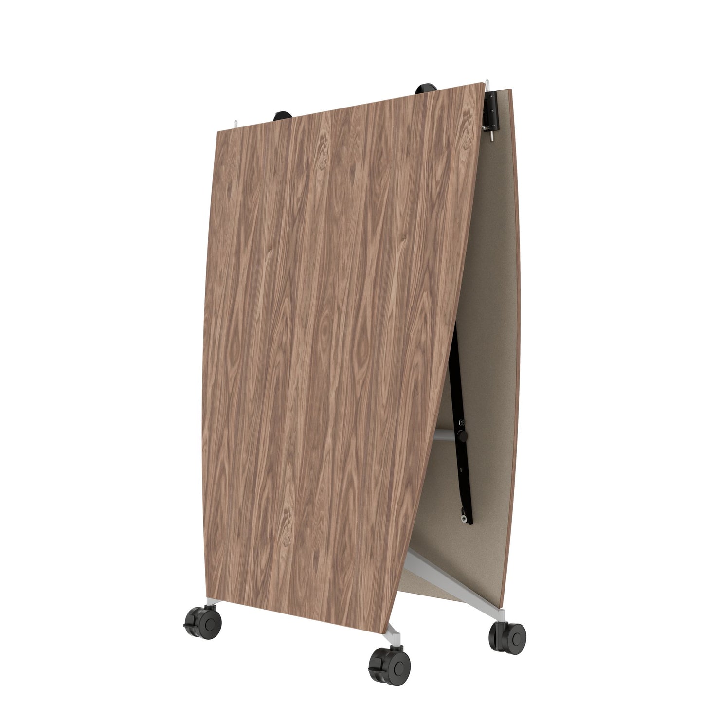 MARA TIMMY LIBRO conference table | Boat shape, 3200 x 1200 mm (10 - 14 people), rollable, foldable, real wood veneer walnut