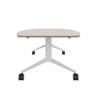 MARA TIMMY Table de conférence LIBRO | Forme bateau, 3200 x 1200 mm (10 - 14 personnes), enroulable, pliable, placage bois véritable noyer