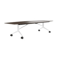 Mara TIMMY LIBRO Conference table | Boot shape, 3200 x 1200 mm (10 - 14 people), rollable, foldable, walnut