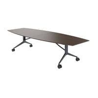 Mara TIMMY LIBRO Conference table | Boot shape, 3200 x 1200 mm (10 - 14 people), rollable, foldable, walnut